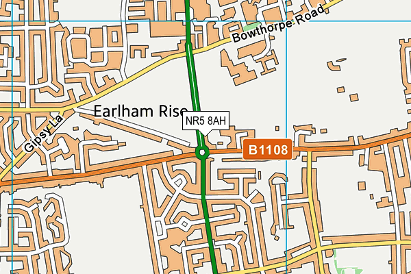 NR5 8AH map - OS VectorMap District (Ordnance Survey)