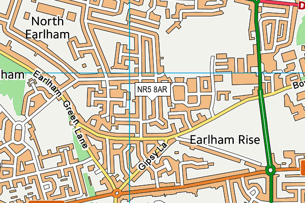 NR5 8AR map - OS VectorMap District (Ordnance Survey)