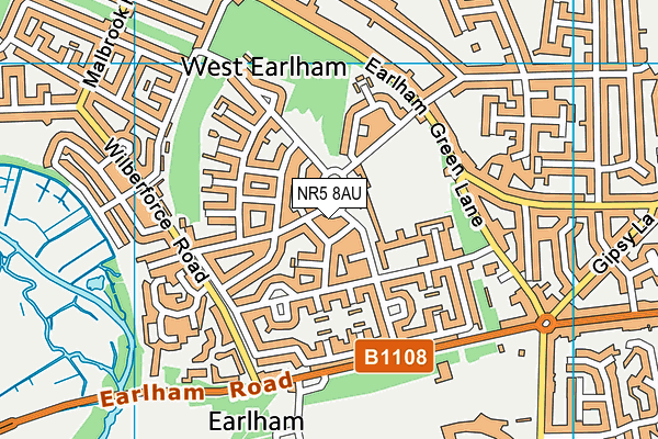 NR5 8AU map - OS VectorMap District (Ordnance Survey)