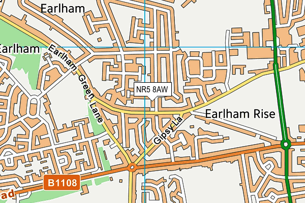 NR5 8AW map - OS VectorMap District (Ordnance Survey)