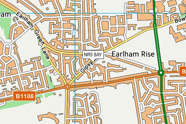 NR5 8AY map - OS VectorMap District (Ordnance Survey)