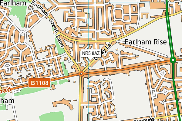 NR5 8AZ map - OS VectorMap District (Ordnance Survey)