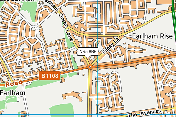 NR5 8BE map - OS VectorMap District (Ordnance Survey)