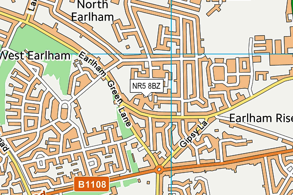 NR5 8BZ map - OS VectorMap District (Ordnance Survey)