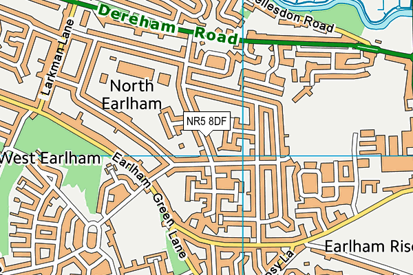 NR5 8DF map - OS VectorMap District (Ordnance Survey)