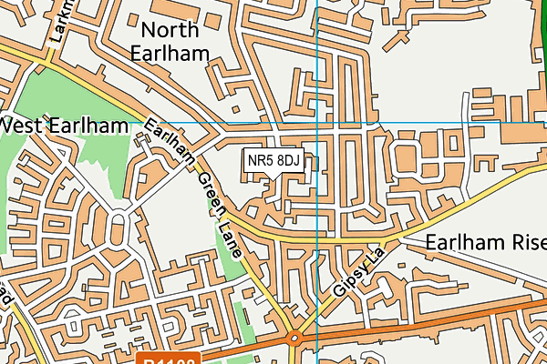 NR5 8DJ map - OS VectorMap District (Ordnance Survey)