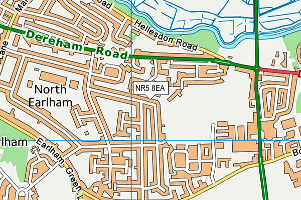 NR5 8EA map - OS VectorMap District (Ordnance Survey)