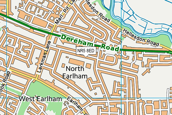 Norwich Primary Academy map (NR5 8ED) - OS VectorMap District (Ordnance Survey)