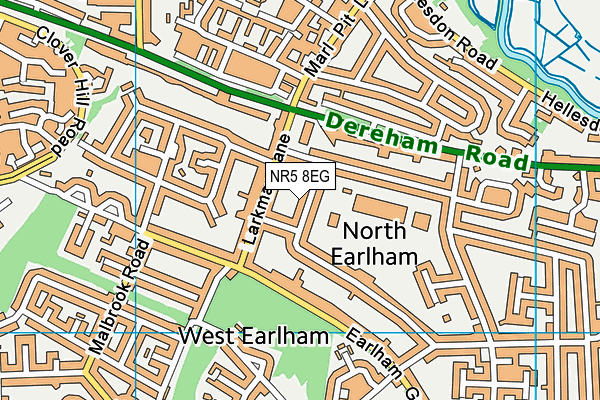 NR5 8EG map - OS VectorMap District (Ordnance Survey)