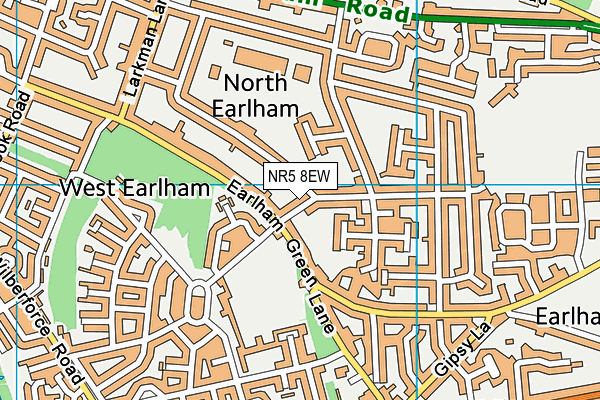 NR5 8EW map - OS VectorMap District (Ordnance Survey)