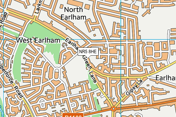 NR5 8HE map - OS VectorMap District (Ordnance Survey)