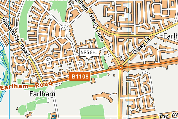 NR5 8HJ map - OS VectorMap District (Ordnance Survey)
