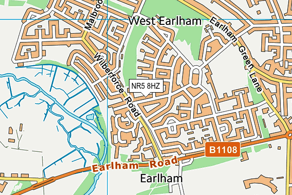 NR5 8HZ map - OS VectorMap District (Ordnance Survey)