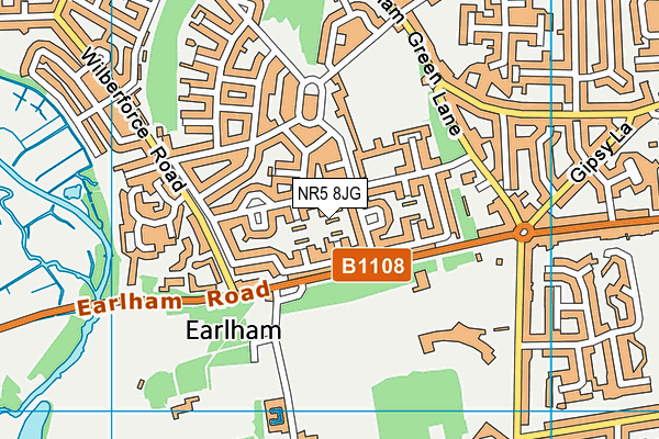 NR5 8JG map - OS VectorMap District (Ordnance Survey)