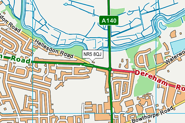 NR5 8QJ map - OS VectorMap District (Ordnance Survey)