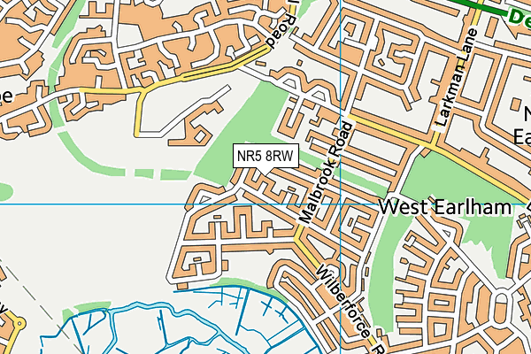NR5 8RW map - OS VectorMap District (Ordnance Survey)