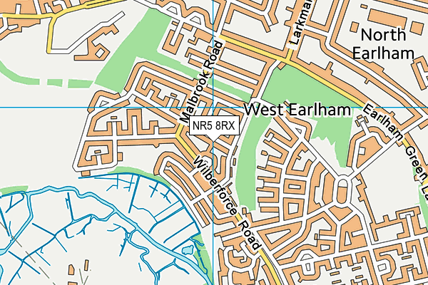 NR5 8RX map - OS VectorMap District (Ordnance Survey)