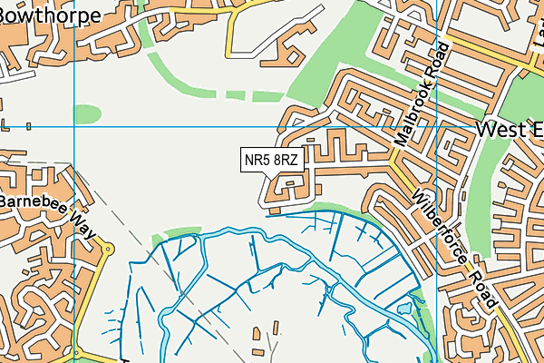 NR5 8RZ map - OS VectorMap District (Ordnance Survey)