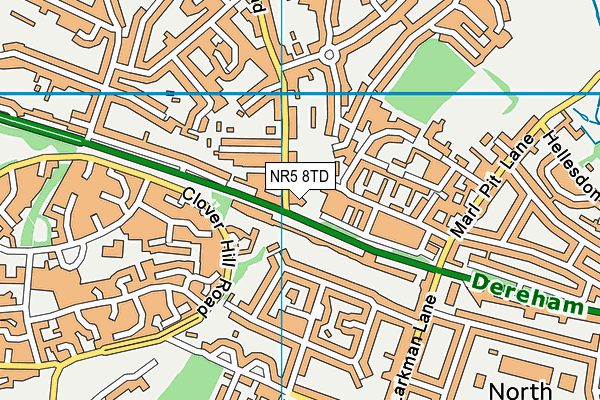 NR5 8TD map - OS VectorMap District (Ordnance Survey)