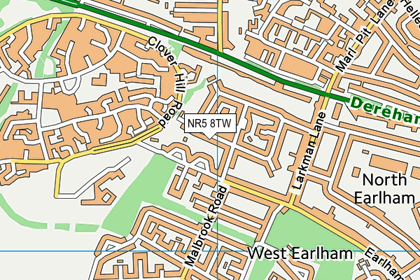 NR5 8TW map - OS VectorMap District (Ordnance Survey)