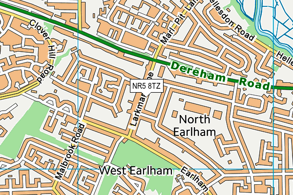 NR5 8TZ map - OS VectorMap District (Ordnance Survey)