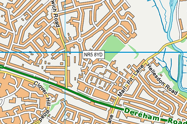 NR5 8YD map - OS VectorMap District (Ordnance Survey)