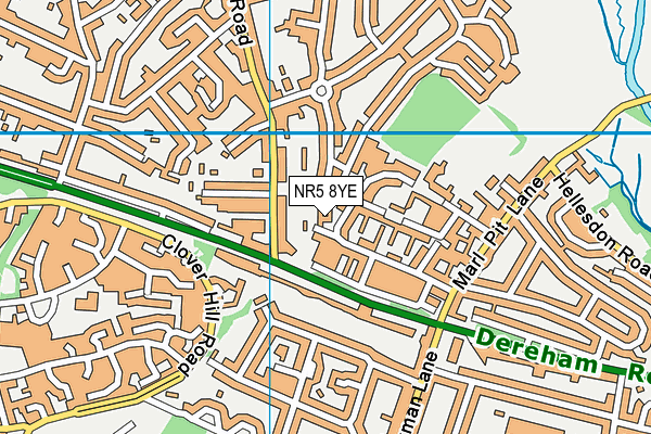 NR5 8YE map - OS VectorMap District (Ordnance Survey)