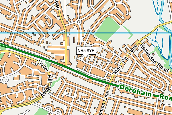 NR5 8YF map - OS VectorMap District (Ordnance Survey)