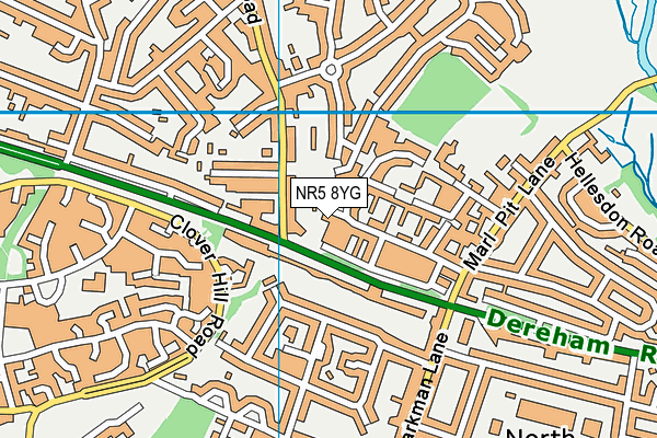 NR5 8YG map - OS VectorMap District (Ordnance Survey)