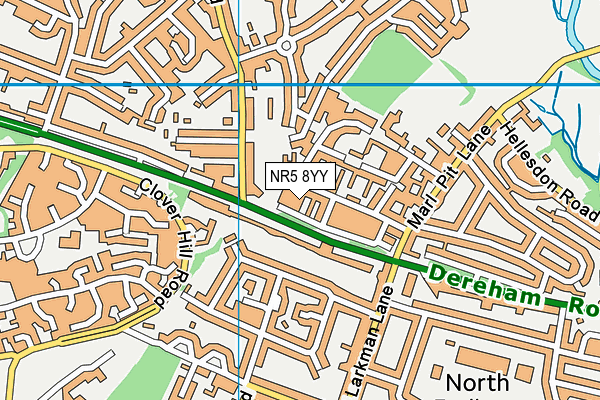 NR5 8YY map - OS VectorMap District (Ordnance Survey)