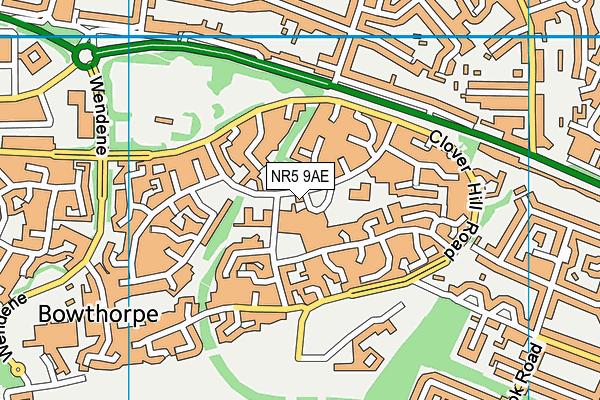 NR5 9AE map - OS VectorMap District (Ordnance Survey)