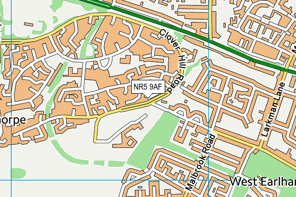 NR5 9AF map - OS VectorMap District (Ordnance Survey)