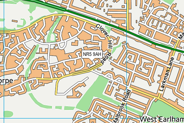 NR5 9AH map - OS VectorMap District (Ordnance Survey)