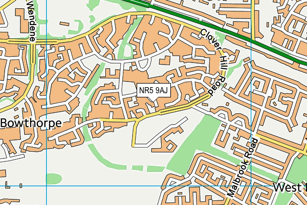NR5 9AJ map - OS VectorMap District (Ordnance Survey)