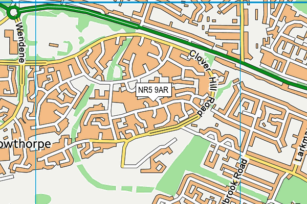 NR5 9AR map - OS VectorMap District (Ordnance Survey)