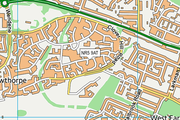 NR5 9AT map - OS VectorMap District (Ordnance Survey)