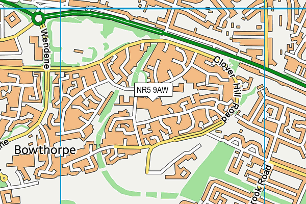 NR5 9AW map - OS VectorMap District (Ordnance Survey)