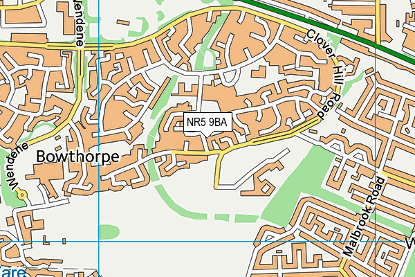 NR5 9BA map - OS VectorMap District (Ordnance Survey)