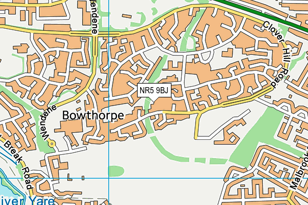 NR5 9BJ map - OS VectorMap District (Ordnance Survey)