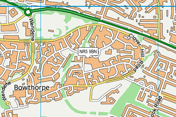 NR5 9BN map - OS VectorMap District (Ordnance Survey)