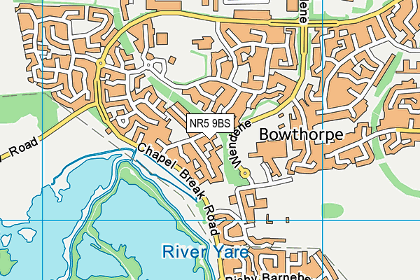 NR5 9BS map - OS VectorMap District (Ordnance Survey)