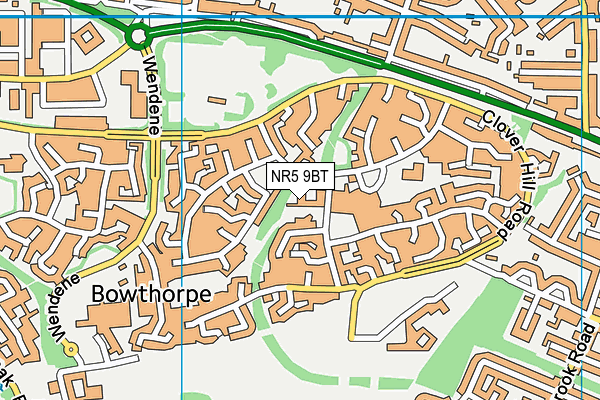 NR5 9BT map - OS VectorMap District (Ordnance Survey)