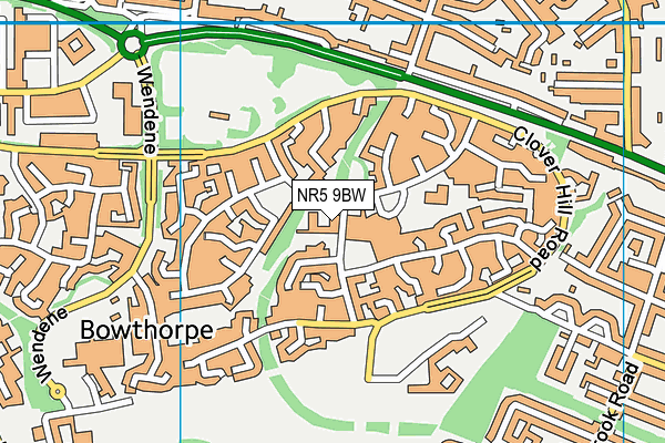 NR5 9BW map - OS VectorMap District (Ordnance Survey)