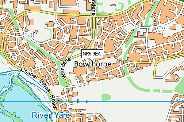 NR5 9EA map - OS VectorMap District (Ordnance Survey)