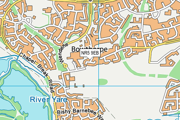 NR5 9EB map - OS VectorMap District (Ordnance Survey)