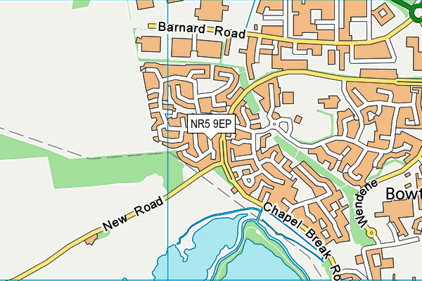 NR5 9EP map - OS VectorMap District (Ordnance Survey)