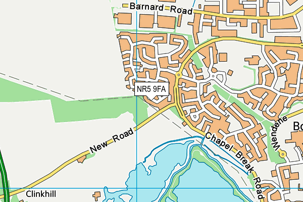 NR5 9FA map - OS VectorMap District (Ordnance Survey)