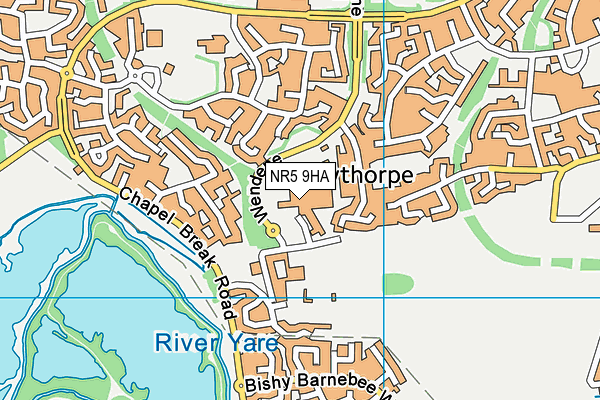 Banks House School map (NR5 9HA) - OS VectorMap District (Ordnance Survey)