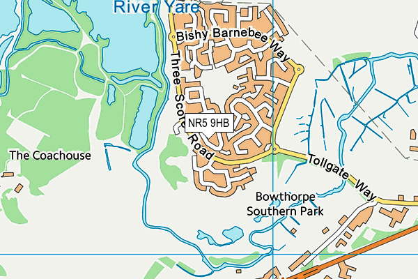 NR5 9HB map - OS VectorMap District (Ordnance Survey)