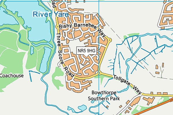 NR5 9HG map - OS VectorMap District (Ordnance Survey)